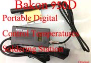 Bakon 950D portable digital control temeratures soldering station
input voltage:AC100-240V 50/60HZ
power:50W
control station:ESD soldering station
output voltage:20V
temerature range:180-450C
weight(include wire):405g
